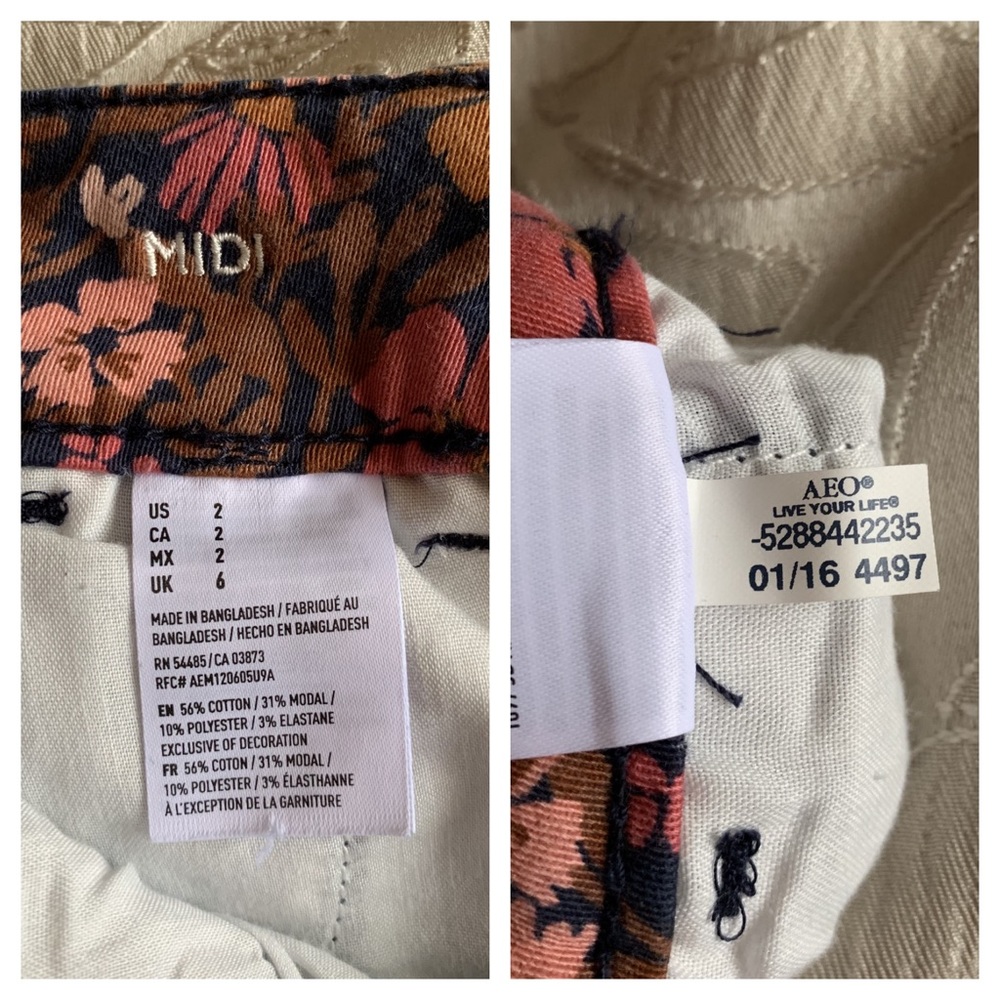 NWOT AE Twill X Midi Floral Print Shorts - Picture 8 of 8